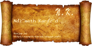 Németh Karád névjegykártya